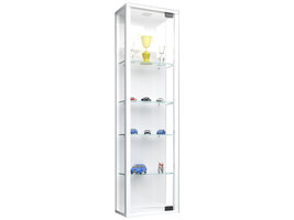 ebuy24 Stano Mini vitrinekast Wandmontage 1 glazen deur met ledlicht om op te hangenwit.