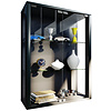 ebuy24 Udina vitrinekast Wandmontage 2 glazen deuren met ledlicht 2 glazen planken.zwart.