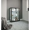 ebuy24 Sintalo vitrinekast met spiegel 2 glazen deuren zwart.