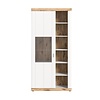 ebuy24 Laredo vitrinekast 1 deur, 5 planken mat wit,eik decor,wit.