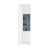ebuy24 Skylight vitrinekast 1 deur met licht hoog glans wit,glas grijs,wit.