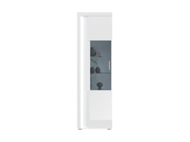 ebuy24 Skylight vitrinekast 1 deur met licht hoog glans wit,glas grijs,wit.