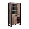 ebuy24 Emile vitrinekast 3 deuren, 1 lade, 3 planken, eik decor.