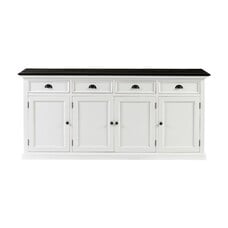 ebuy24 HalifaxContrast dressoir 4 deuren, 4 laden wit, zwart.