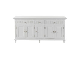 ebuy24 Skansen dressoir 5 deuren, 2 groote 1 klein lade wit.