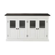 ebuy24 HalifaxContrast dressoir 4 deuren wit, zwart.