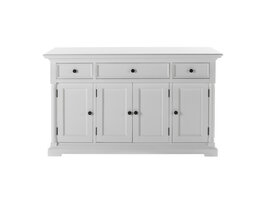 ebuy24 Provence dressoir 4 deuren, 1 grote 2 kleine laden wit.