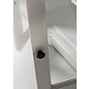 ebuy24 HalifaxContrast dressoir 2 glazen deuren, 2 hout deuren, 2 kleine og 1 groot lade wit, zwart.