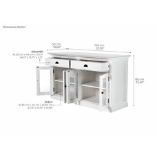 ebuy24 Halifax dressoir 4 deuren, 2 laden wit.