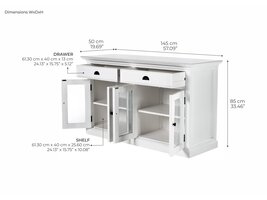 ebuy24 Halifax dressoir 4 deuren, 2 laden wit.