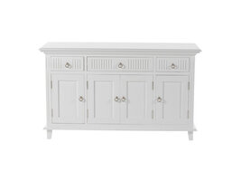 ebuy24 Skansen dressoir 4 deuren, 2 kleine 1 grote lade wit.