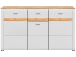 ebuy24 Ashton dressoir 3 deuren, 1 lade mat lichtgrijs,eik decor.