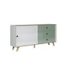 ebuy24 Adelaide dressoir 1 deur, 3 laden wit,groen.