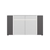 ebuy24 Kato dressoir 4 deuren, 2 laden met licht wit,grijs.