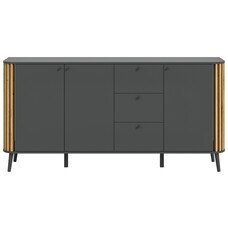 ebuy24 Pure dressoir 3 deuren, 3 laden grijs,eik decor.