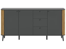 ebuy24 Pure dressoir 3 deuren, 3 laden grijs,eik decor.