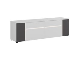 ebuy24 Kato dressoir 2 deuren, 2 kleppen, 2 laden met licht wit,grijs.