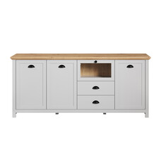 ebuy24 Landside dressoir 3 deuren, 2 laden, 1 klepdeur, grijs.