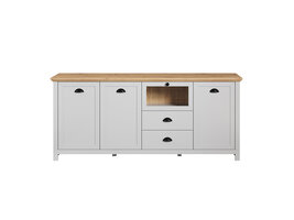 ebuy24 Landside dressoir 3 deuren, 2 laden, 1 klepdeur, grijs.