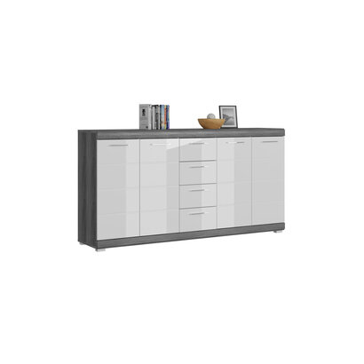 ebuy24 Scout dressoir 4 deuren, 4 laden grijs.