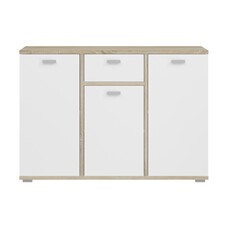 ebuy24 Cosmo dressoir 3 deuren, 1 lade wit,eik decor.