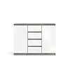 ebuy24 Nada dressoir 2 deuren en 4 lades, betondecor/wit hoogglans.