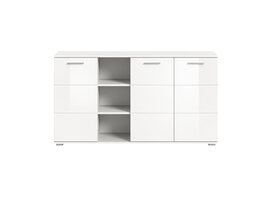 ebuy24 Prego dressoir 3 deuren, 3 ruimte hoog glans wit,wit.