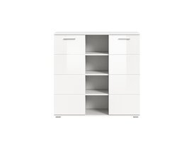 ebuy24 Prego dressoir 2 deuren, 4 ruimte hoog glans wit,wit.