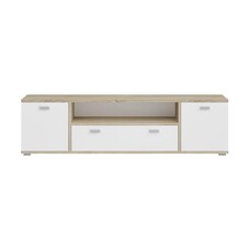 ebuy24 Cosmo dressoir 2 deuren, 1 klep, 1 plank wit,eik decor.