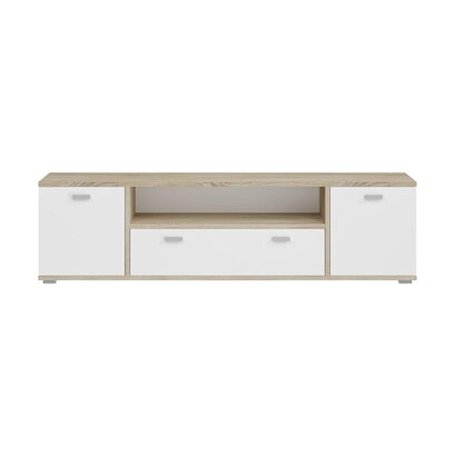 ebuy24 Cosmo dressoir 2 deuren, 1 klep, 1 plank wit,eik decor.