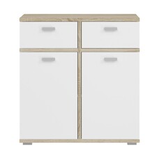 ebuy24 Cosmo dressoir 2 deuren, 2 laden wit,eik decor.