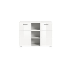 ebuy24 Prego dressoir 2 deuren, 3 ruimte hoog glans wit,wit.