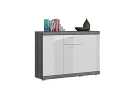 ebuy24 Scout dressoir 3 deuren, 1 lade grijs.