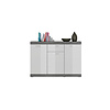 ebuy24 Scout dressoir 3 deuren, 1 lade grijs.