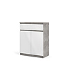 ebuy24 Nada dressoir 2 deuren en 1 lade, betondecor/wit hoogglans.