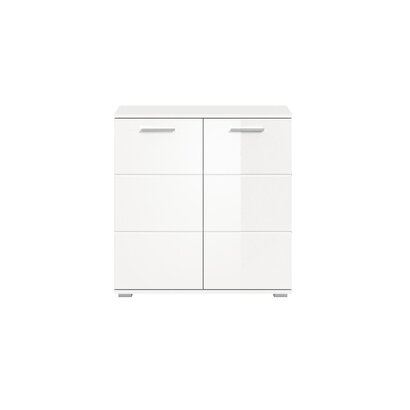 ebuy24 Prego dressoir 2 deuren hoog glans wit,wit.