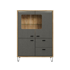 ebuy24 Blanshe dressoir 3 deuren, 2 laden, grijs.