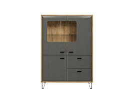 ebuy24 Blanshe dressoir 3 deuren, 2 laden, grijs.