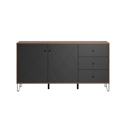 ebuy24 Montez dressoir 2 deuren, 3 laden, grafiet.