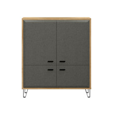 ebuy24 Blanshe dressoir 4 deuren, grijs.