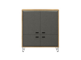 ebuy24 Blanshe dressoir 4 deuren, grijs.