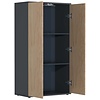 ebuy24 Dalosa3 dressoir 2 deuren antraciet, eik decor.