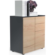 ebuy24 Dalosa4 dressoir 2 deuren 2 laden antraciet, eik decor.