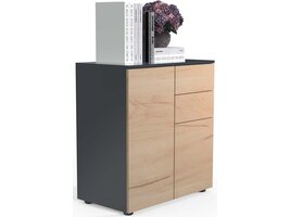 ebuy24 Dalosa4 dressoir 2 deuren 2 laden antraciet, eik decor.