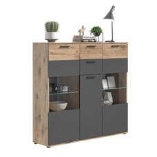 ebuy24 Mason dressoir 3 deuren, 2 laden eik decor.