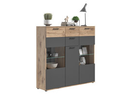 ebuy24 Mason dressoir 3 deuren, 2 laden eik decor.