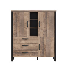 ebuy24 Emile dressoir 3 deuren, 3 laden, 3 planken, eik decor.