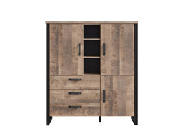 ebuy24 Emile dressoir 3 deuren, 3 laden, 3 planken, eik decor.