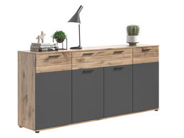 ebuy24 Mason dressoir 4 deuren, 1 lade eik decor.