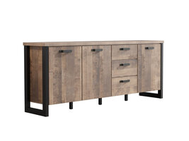 ebuy24 Emile dressoir 3 deuren, 3 laden, eik decor.